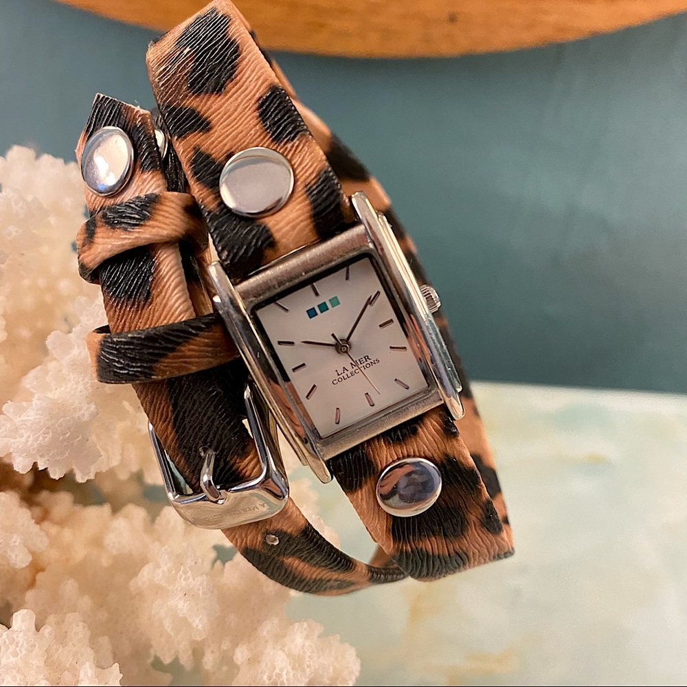 LA MER Leopard Wrap Band Watch AS IS